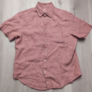 Alex crane linen Shirt Men’s Size Large Button Down Short Sleeve Front Pocket